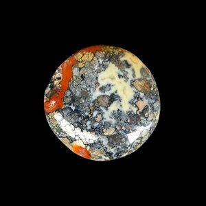 Unique red marcasite cabochon, perfect for wire wrapping and lapidary arts